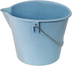 Ability One - 10 Qt, Plastic Round Blue Single Pail with Pour Spout - Handle Included - Exact Tool & Supply