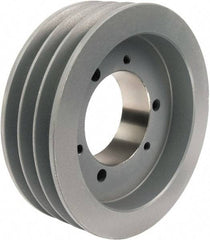 TB Wood's - 3 Groove, 1/2 to 1-15/16 Bore Diam, 6-3/4" Outside Diam, QD Bushed V Belt Sheave - 6.0 A Diam Belt Pitch - Exact Tool & Supply