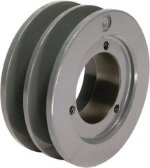 TB Wood's - 2 Groove, 1/2 to 1-5/8 Bore Diam, 4.15" Outside Diam, QD Bushed V Belt Sheave - 3.4 A Diam Belt Pitch - Exact Tool & Supply