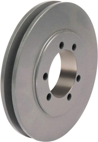 TB Wood's - 1 Groove, 1/2 to 1-5/8 Bore Diam, 4.55" Outside Diam, QD Bushed V Belt Sheave - 3.8 A Diam Belt Pitch - Exact Tool & Supply