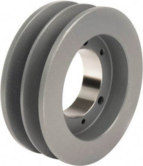 TB Wood's - 2 Groove, 1/2 to 1-15/16 Bore Diam, 6-3/4" Outside Diam, QD Bushed V Belt Sheave - 6.0 A Diam Belt Pitch - Exact Tool & Supply