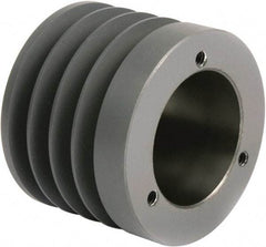 TB Wood's - 4 Groove, 1/2 to 1-5/8 Bore Diam, 3" Outside Diam, QD Bushed V Belt Sheave - 3.00 3V Diam Belt Pitch - Exact Tool & Supply