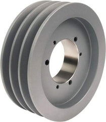 TB Wood's - 3 Groove, 1/2 to 2-1/2 Bore Diam, 8" Outside Diam, QD Bushed V Belt Sheave - 8.00 3V Diam Belt Pitch - Exact Tool & Supply
