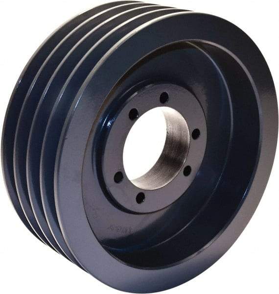 TB Wood's - 4 Groove, 1/2 to 2-1/2 Bore Diam, 8.95" Outside Diam, QD Bushed V Belt Sheave - 8.2 A Diam Belt Pitch - Exact Tool & Supply