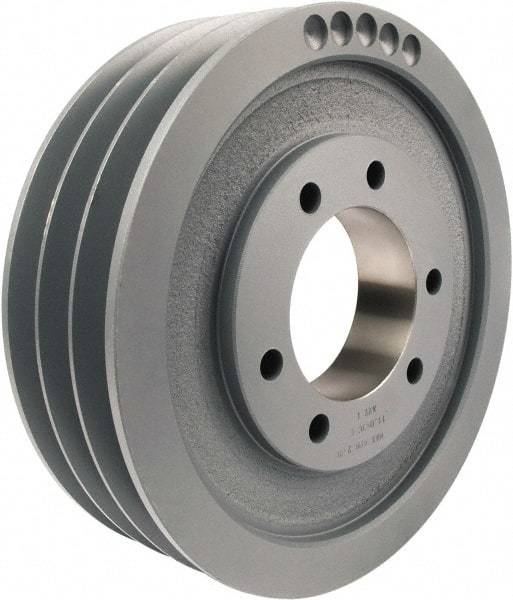TB Wood's - 3 Groove, 7/8 to 3-1/2 Bore Diam, 14.4" Outside Diam, QD Bushed V Belt Sheave - 14.00 C Diam Belt Pitch - Exact Tool & Supply