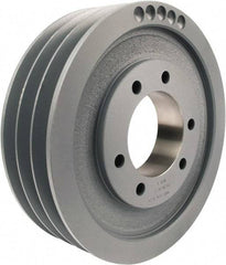 TB Wood's - 3 Groove, 7/8 to 3-1/2 Bore Diam, 10.4" Outside Diam, QD Bushed V Belt Sheave - 10.00 C Diam Belt Pitch - Exact Tool & Supply