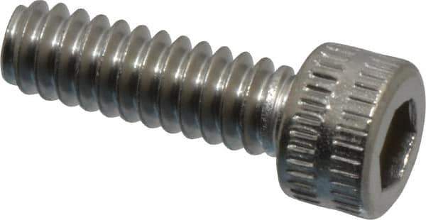 Made in USA - #4-40 UNC Hex Socket Drive, Socket Cap Screw - Grade 18-8 Stainless Steel, Uncoated, 3/8" Length Under Head - Exact Tool & Supply