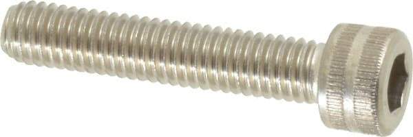 Made in USA - #10-32 UNF Hex Socket Drive, Socket Cap Screw - Grade 18-8 Stainless Steel, Uncoated, 1" Length Under Head - Exact Tool & Supply