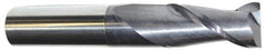Accupro - 3/4", 3" LOC, 3/4" Shank Diam, 6" OAL, 2 Flute, Solid Carbide Square End Mill - Single End, AlTiN Finish, Spiral Flute, 40° Helix, Centercutting, Right Hand Cut, Right Hand Flute - Exact Tool & Supply