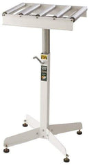 HTC - 18 Inch Long Table Stock Roller Stand - 500 Lbs. Limit, with 5 and 15 Inch Wide Rollers - Exact Tool & Supply