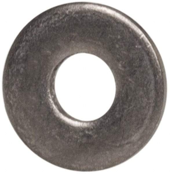 Made in USA - #0 Screw, Grade 300 Stainless Steel Standard Flat Washer - 0.078" ID x 0.188" OD, 0.016" Thick, Passivated Finish, Meets Military Specifications - Exact Tool & Supply