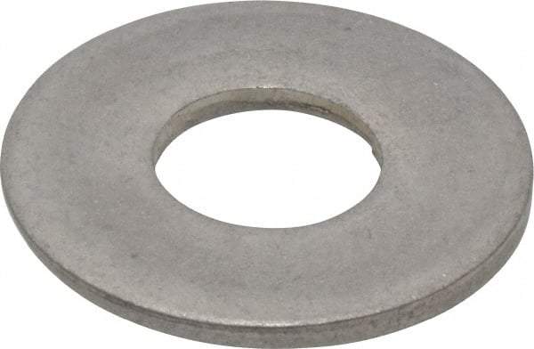 Made in USA - 1" Screw, Grade 300 Stainless Steel Standard Flat Washer - 1.062" ID x 2-1/2" OD, 0.136" Thick, Passivated Finish, Meets Military Specifications - Exact Tool & Supply