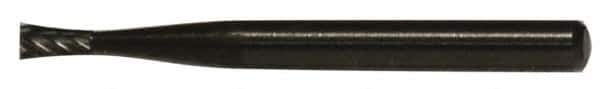 M.A. Ford - 1/4" Cut Diam, 1/8" Shank Diam, Inverted Cone Head Single Cut Burr - Carbide, Flat End, 1/4" LOC, 1-3/4" OAL - Exact Tool & Supply