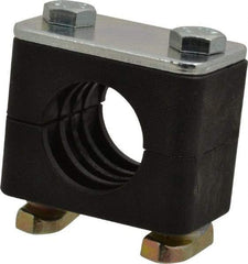 HYDAC - 1.97" Wide x 1.69" High x 1.18" Deep, Polypropylene Standard Duty C-Rail Mount Vibration-Control Clamp - Carbon Steel Plate, Mount with C-Rail Nuts, Top plates, Clamp Pairs, and Bolts - Exact Tool & Supply