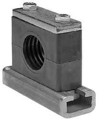 HYDAC - 3.94" Wide x 2.99" High x 1.18" Deep, Polypropylene Heavy Duty C-Rail Mount Vibration-Control Clamp - Carbon Steel Plate, Mount with C-Rail Nuts, Top plates, Clamp Pairs, and Bolts - Exact Tool & Supply
