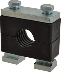 HYDAC - 3.35" Wide x 2.52" High x 1.18" Deep, Polypropylene Heavy Duty C-Rail Mount Vibration-Control Clamp - Carbon Steel Plate, Mount with C-Rail Nuts, Top plates, Clamp Pairs, and Bolts - Exact Tool & Supply