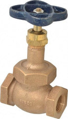 NIBCO - 1/2" Pipe, Threaded Ends, Bronze Integral Globe Valve - PTFE Disc, Screw-In Bonnet, 200 psi WOG, 125 psi WSP, Class 125 - Exact Tool & Supply