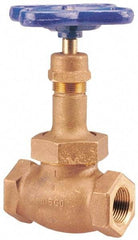 NIBCO - 2" Pipe, Threaded Ends, Bronze Renewable Full Plug Disc Globe Valve - Alloy Threads Disc, Union Bonnet, 400 psi WOG, 200 psi WSP, Class 200 - Exact Tool & Supply
