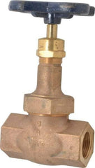 NIBCO - 1" Pipe, Threaded Ends, Bronze Integral Globe Valve - Bronze Disc, Union Bonnet, 600 psi WOG, 300 psi WSP, Class 300 - Exact Tool & Supply