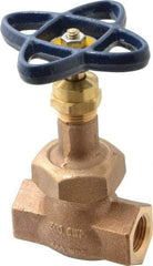 NIBCO - 1/2" Pipe, Threaded Ends, Bronze Integral Globe Valve - Bronze Disc, Union Bonnet, 600 psi WOG, 300 psi WSP, Class 300 - Exact Tool & Supply