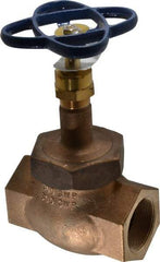 NIBCO - 2" Pipe, Threaded Ends, Bronze Integral Globe Valve - Bronze Disc, Union Bonnet, 600 psi WOG, 300 psi WSP, Class 300 - Exact Tool & Supply