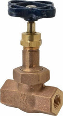 NIBCO - 3/8" Pipe, Threaded Ends, Bronze Integral Globe Valve - Bronze Disc, Union Bonnet, 600 psi WOG, 300 psi WSP, Class 300 - Exact Tool & Supply