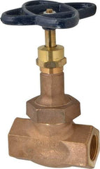 NIBCO - 1" Pipe, Threaded Ends, Bronze Integral Globe Valve - PTFE Disc, Union Bonnet, 600 psi WOG, 300 psi WSP, Class 300 - Exact Tool & Supply