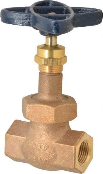 NIBCO - 1/2" Pipe, Threaded Ends, Bronze Renewable Full Plug Disc Globe Valve - Alloy Threads Disc, Union Bonnet, 600 psi WOG, 300 psi WSP, Class 300 - Exact Tool & Supply