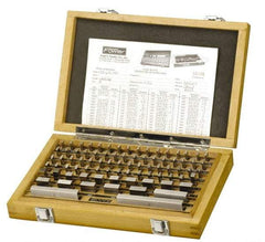 Fowler - 81 Piece, 0.05 to 4", Economy Grade, Steel Gage Block Set - Rectangular, 0.00005" Tolerance - Exact Tool & Supply