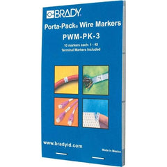 Brady - Cable Tag - NO. 1-45 VINYL CLOTH WIRE MARKER PACK - Exact Tool & Supply