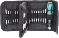 Wera - 33 Piece, 1/4" Drive Screwdriver Power Bit Set - #1, #2 & #3 Phillips, Tamperproof 2 to 6mm Hex, Tamperproof TR8 to TR40 Torx, #1, #2 & #3 Pozidriv, 1.2x6.5mm Slotted, #6, #8 & #10 Torq, #1, #2, #3 & #4 Tri-Wing, #4, #6, #8 & #10 Spanner - Exact Tool & Supply