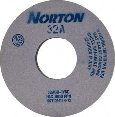 Norton - 14" Diam x 5" Hole x 1" Thick, I Hardness, 60 Grit Surface Grinding Wheel - Aluminum Oxide, Type 1, Medium Grade, 1,800 Max RPM, Vitrified Bond - Exact Tool & Supply