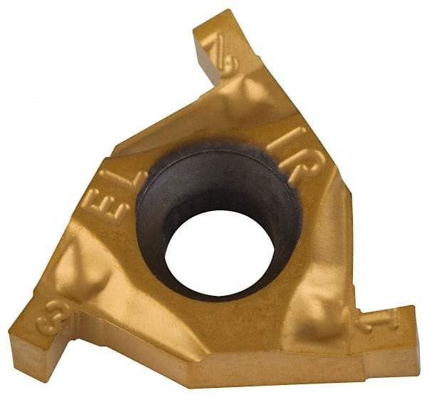 Carmex - 0.06216IR/EL Grade BXC, 1/16" Cutting Width Carbide Grooving Insert - 0.075" Max Depth of Cut, Internal Right/External Left, 0.004" Corner Radius, TiN Finish - Exact Tool & Supply