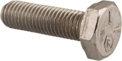 Made in USA - 1/4-28 UNF, 7/8" Length Under Head Hex Head Cap Screw - Grade 18-8 Stainless Steel, Uncoated, 7/16" Hex - Exact Tool & Supply