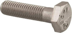 Made in USA - 1/4-28 UNF, 1" Length Under Head Hex Head Cap Screw - Grade 18-8 Stainless Steel, Uncoated, 7/16" Hex - Exact Tool & Supply