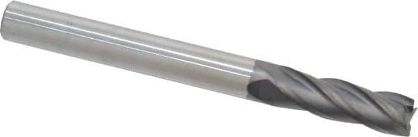 Niagara Cutter - 1/4", 3/4" LOC, 1/4" Shank Diam, 2-1/2" OAL, 4 Flute, Solid Carbide Square End Mill - Single End, Diamond Finish, Spiral Flute, 30° Helix, Right Hand Cut, Right Hand Flute, Series DIA430 - Exact Tool & Supply