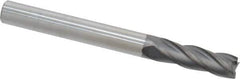 Niagara Cutter - 1/4", 3/4" LOC, 1/4" Shank Diam, 2-1/2" OAL, 4 Flute, Solid Carbide Square End Mill - Single End, Diamond Finish, Spiral Flute, 30° Helix, Right Hand Cut, Right Hand Flute, Series DIA430 - Exact Tool & Supply