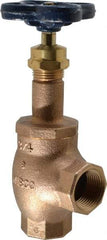 NIBCO - 3/4" Pipe, Class 125, Threaded Bronze Renewable Angle Gate Valve - 200 WOG, 125 WSP, Screw-In Bonnet - Exact Tool & Supply