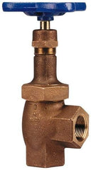 NIBCO - 1-1/4" Pipe, Class 300, Threaded Bronze Renewable Angle Gate Valve - 600 WOG, 300 WSP, Union Bonnet - Exact Tool & Supply