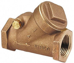 NIBCO - 1-1/4" Bronze Check Valve - Y-Pattern, FNPT x FNPT, 200 WOG - Exact Tool & Supply