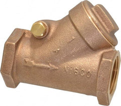 NIBCO - 1" Bronze Check Valve - Y-Pattern, FNPT x FNPT, 200 WOG - Exact Tool & Supply