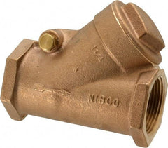 NIBCO - 1-1/4" Bronze Check Valve - Y-Pattern, FNPT x FNPT, 200 WOG - Exact Tool & Supply