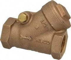 NIBCO - 1/2" Bronze Check Valve - Y-Pattern, FNPT x FNPT, 200 WOG - Exact Tool & Supply
