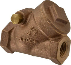 NIBCO - 1/4" Bronze Check Valve - Y-Pattern, FNPT x FNPT, 200 WOG - Exact Tool & Supply