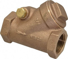NIBCO - 3/4" Bronze Check Valve - Y-Pattern, FNPT x FNPT, 200 WOG - Exact Tool & Supply