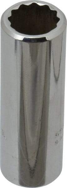 Proto - 3/8" Drive, Deep Hand Socket - 12 Points, 7/8" OAL, Chrome Finish - Exact Tool & Supply