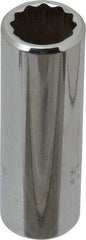 Proto - 3/8" Drive, Deep Hand Socket - 12 Points, 7/8" OAL, Chrome Finish - Exact Tool & Supply