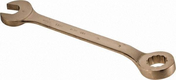 Ampco - 2" 12 Point Offset Combination Wrench - 15° Offset Angle, 22-3/4" OAL, Aluminum Bronze, Plain Finish - Exact Tool & Supply