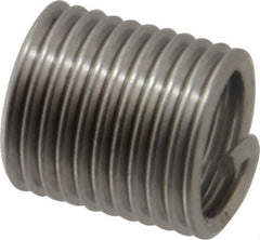 Recoil - M10x1.50 Metric Coarse, 20mm OAL, Free Running Helical Insert - 11-1/8 Free Coils, Tanged, Stainless Steel, Bright Finish, 2D Insert Length - Exact Tool & Supply