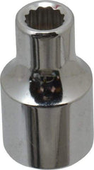 Proto - 1/2" Drive, Standard Hand Socket - 12 Points, 1-1/2" OAL, Alloy Steel, Chrome Finish - Exact Tool & Supply